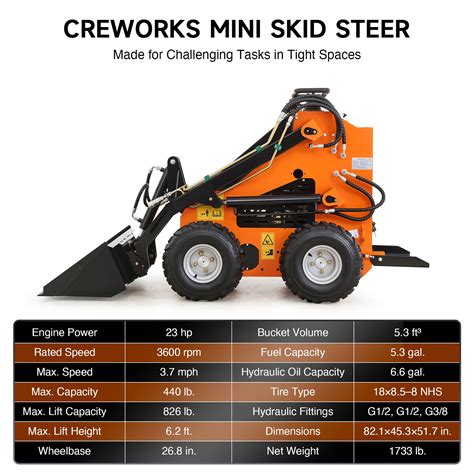 creworks mini skid steer|creworks mini skid steer specs.